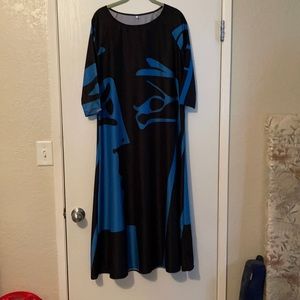 Long 3/4 sleeve A line dress, never worn